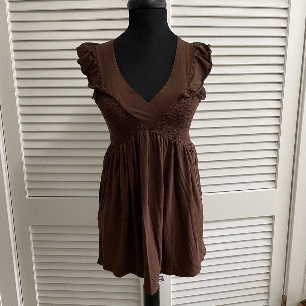 Anthropologie Brown Elle Moss tank